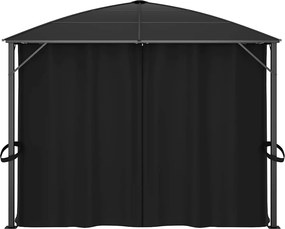 vidaXL Κιόσκι με Κουρτίνες Ανθρακί 400 x 300 x 265 εκ.