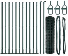 vidaXL Euro Fence με 13 Φλαγκερ Στήλες 1x25 μ Γαλβανισμένος Χάλυβας