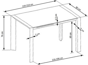 STANFORD extension table color: white DIOMMI V-CH-STANFORD-ST