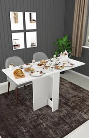 Stewehome Πτυσσόμενο Τραπέζι Κουζίνας MDF λευκό 133x75x75 cm