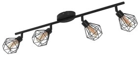 Φωτιστικό Οροφής Spot Zapata 1 32767 Black Eglo Metal, Glass