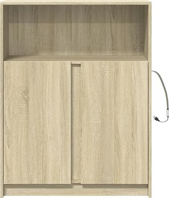 vidaXL Ντουλάπι με Φώτα LED Sonoma Δρυς 77x34x100εκ Επεξεργασμένο Ξύλο