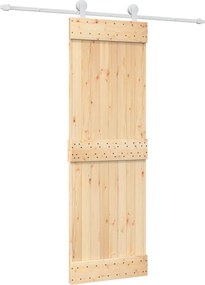 vidaXL Συρόμενη Πόρτα Φυσικό και Λευκό 70 x 210 cm