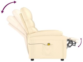 vidaXL Πολυθρόνα Μασάζ Κρεμ από Συνθετικό Δέρμα