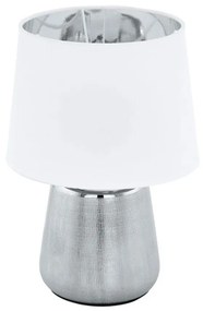 Φωτιστικό Επιτραπέζιο Manalba 1 99329 Silver-White Eglo Ceramic,Fabric
