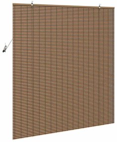 vidaXL Ρολό Παραθύρου Γεωμετρικό Καφέ 140 x 160 cm Μπαμπού
