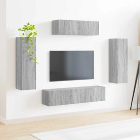 vidaXL Ντουλάπι TV 5 pcs Γκρίζο Σονομα