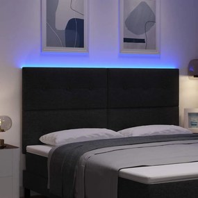 vidaXL LED κεφαλάρι Μαύρο ύφασμα