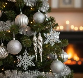 Σετ πλαστικά στολίδια Azure Silver 50 τεμάχια