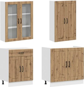 vidaXL Μονάδα κουζίνας LUCCA 4 pcs Artisan Δρυς Επεξεργασμένο Ξύλο