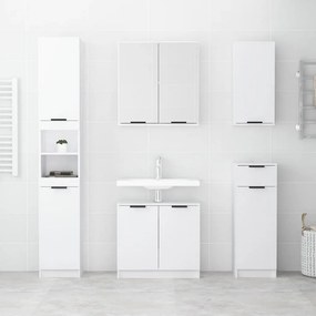 vidaXL Σετ Επίπλων Μπάνιου 5 Τεμαχίων Λευκό από Επεξεργασμένο Ξύλο