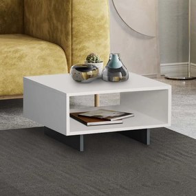 Τραπεζάκι σαλονιού Hola Megapap χρώμα λευκό - ανθρακί 60x60x32εκ.