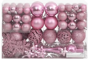 vidaXL Σετ Μπάλες Χριστουγεννιάτικες 111 τεμ. Ροζ από Πολυστυρένιο