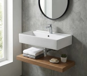 Tema New Strata 50 White 51x36 - Επιτραπέζιος &amp; Επιτοίχιος Νιπτήρας