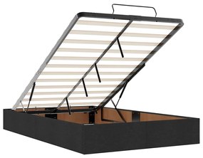 Οθωμανικό κρεβάτι με στρώμα Μαύρο 120x190 cm Ύφασμα 3313059