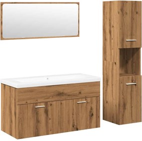 vidaXL Σετ Επίπλων Μπάνιου 4 Τεμαχίων Τεχνίτης Δρυς από Τεχν. Ξύλο