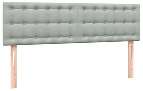 vidaXL Κρεβάτι Boxspring με Στρώμα Ανοιχτό Γκρι 160x210 εκ. Βελούδινο