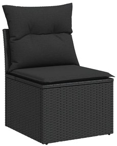 vidaXL Σαλόνι Κήπου Σετ 10 Τεμαχίων Μαύρο Συνθετικό Ρατάν με Μαξιλάρια
