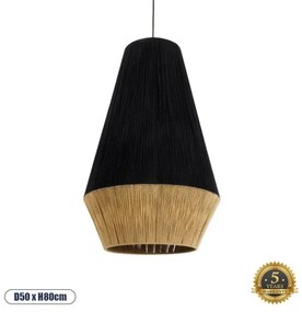 Boho Κρεμαστό Φωτιστικό Οροφής Μονόφωτο 02080 GloboStar-2080-Μαύρο 2080