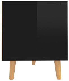Έπιπλο Τηλεόρασης Γυαλ. Μαύρο 90x40x48,5 εκ. Μοριοσανίδα - Μαύρο