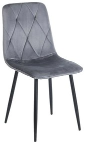 EVA GREY VELVET ΥΦΑΣΜΑ ΚΑΡΕΚΛΑ ΜΕΤΑΛΛΙΚΗ