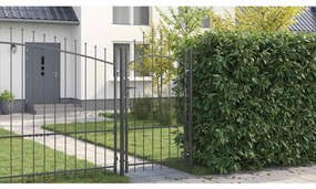 vidaXL Πύλη Κήπου με κλειδαριά Γκρι 175 x 100 εκ. Ατσάλι