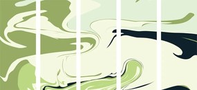 Εικόνα 5 μερών σύγχρονη πράσινη αφαίρεση - 100x50