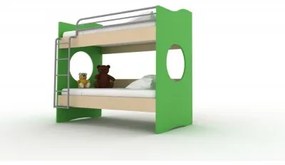 IRVEN Μονή Παιδική Κουκέτα Appolic Bunk 90x190 - Χρώμα Πράσινο + Δρυς