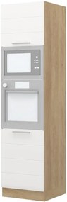 Επιδαπέδιο ντουλάπι φούρνου ψηλό Hudson K23-60-2RM-Δρυς - Λευκό