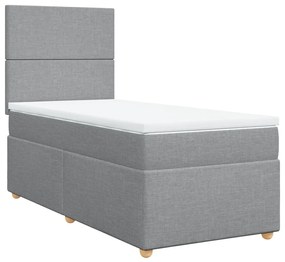 ΚΡΕΒΑΤΙ BOXSPRING ΜΕ ΣΤΡΩΜΑ ΑΝΟΙΧΤΟ ΓΚΡΙ 80X200 ΕΚ. ΥΦΑΣΜΑΤΙΝΟ 3291100