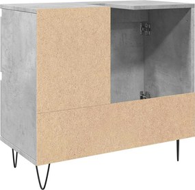 vidaXL Ντουλάπι Μπάνιου Γκρι Σκυροδέματος 65x33x60 εκ. Επεξ. Ξύλο