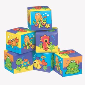 Αδιάβροχοι Κύβοι Μπάνιου Soft Cubes 0181170 (Σετ 6τμχ) 7,5cm 6+ Μηνών Multi Playgro Πλαστικό