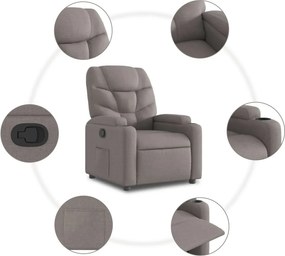 vidaXL Πολυθρόνα Ανακλινόμενη Taupe Υφασμάτινη