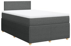 vidaXL Κρεβάτι Boxspring με Στρώμα Σκούρο Γκρι 120x190 εκ Υφασμάτινο