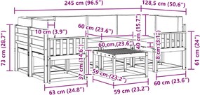 vidaXL Σειρά Καναπέ Εξωτερικού με μαξιλάρι 7 pcs Λευκό και Κρεμ
