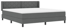 vidaXL Κρεβάτι box spring με στρώμα με στρώμα Σκούρο γκρι 180 x 200 cm