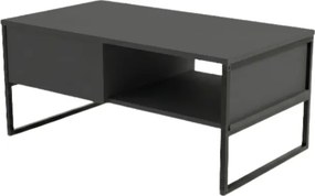 Τραπεζάκι σαλονιού Lawrence Megapap χρώμα ανθρακί 105x60x46εκ.