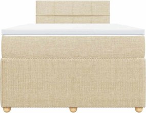 vidaXL Κρεβάτι Boxspring με Στρώμα Κρεμ 120x200 εκ. Υφασμάτινο