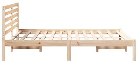 vidaXL Σκελετός Κρεβατιού Καφέ 140 x 190 cm Μασίφ ξύλο πεύκου