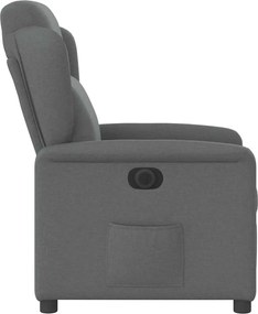vidaXL Πολυθρόνα Ανακλινόμενη Ηλεκτρική Σκούρο Γκρι Υφασμάτινη