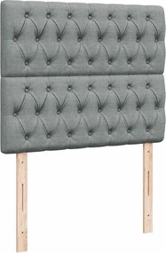 vidaXL Κρεβάτι Boxspring με Στρώμα Ανοιχτό Γκρι 120x200 εκ. Υφασμάτινο