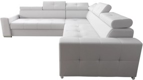 Γωνιακός καναπές April Plus Eco LTHR-Leuko-Δεξιά