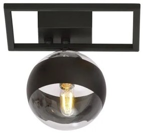 Φωτιστικό Οροφής 1xE14 W20cm Ατσάλι και Γυαλί Μαύρο IMAGO 1E Made in Poland Emibig-1132/1E-Διάφανο 1132/1E