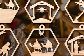 Intra απο ξύλο plywood 3mm-4mm πάχος Χριστουγεννιάτικου NATIVITY SCENE Δίασταση 25x25 cm INTRAFABR-46683014
