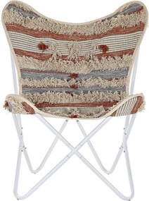 Κήπος πολυθρόνα DKD Home Decor Λευκό Πορτοκαλί Σίδερο 74 x 65 x 90 cm