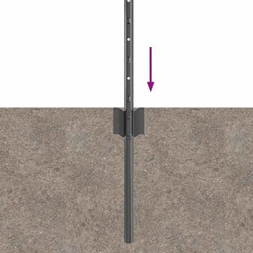 vidaXL Στύλος Περιφράξεων 11 pcs Γκρι 60 cm Ατσάλι