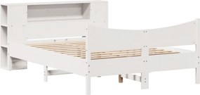 vidaXL Σκελετός Κρεβ. Χωρίς Στρώμα Λευκό 135x190 εκ Μασίφ Πεύκο