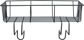 Ράφι Μπάνιου Τύπου Καλάθι 34x15x13cm Άσπρο ή Μαύρο - Μαύρο