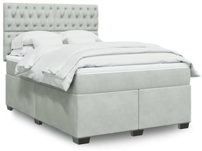 ΚΡΕΒΑΤΙ BOXSPRING ΜΕ ΣΤΡΩΜΑ ΑΝΟΙΧΤΟ ΓΚΡΙ 140X190 ΕΚ. ΒΕΛΟΥΔΙΝΟ 3293212