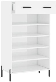 vidaXL Παπουτσοθήκη Γυαλιστερό Λευκό 60x35x105 εκ. Επεξεργασμένο Ξύλο